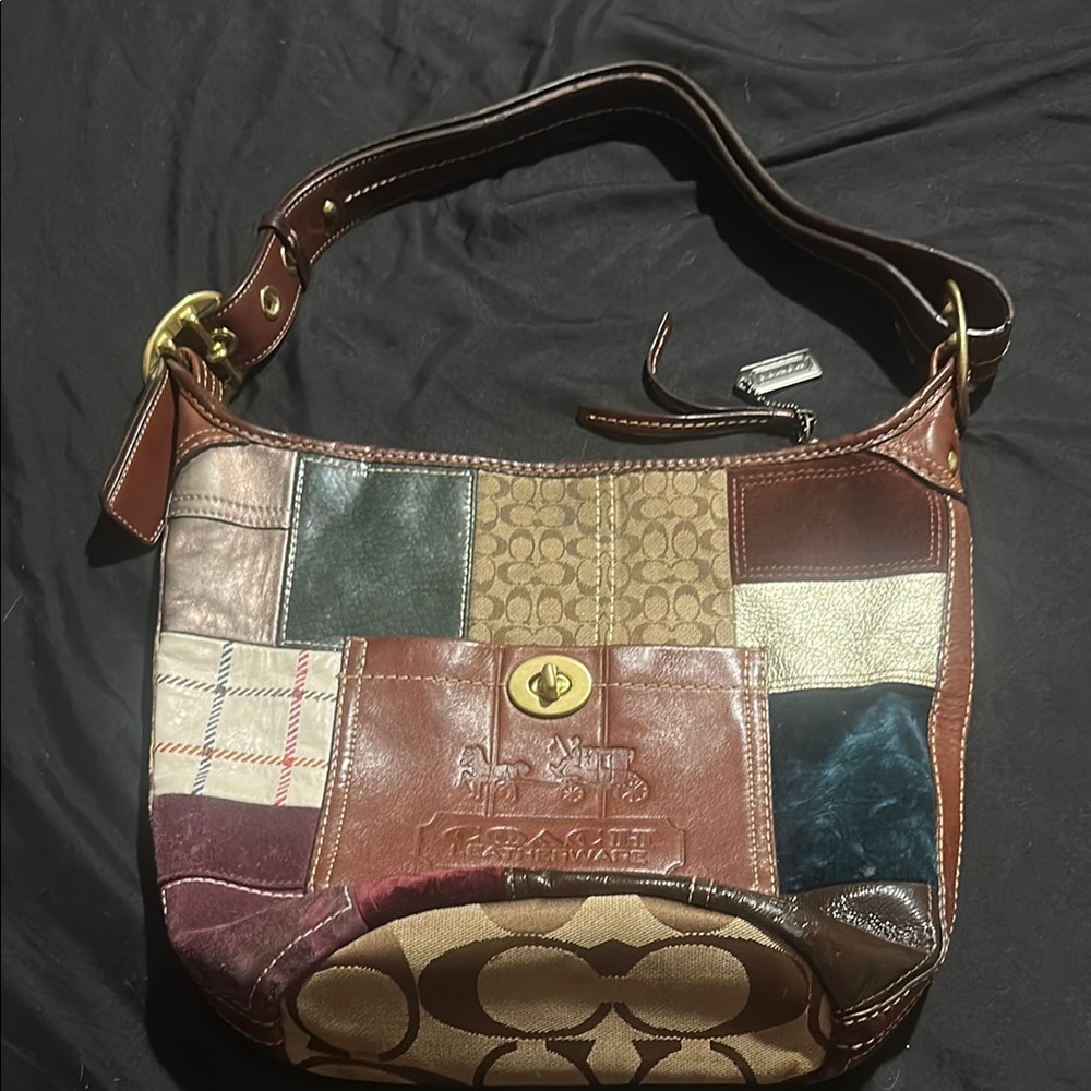 Limited Edition Coach Holiday Patchwork Shoulder … - image 1
